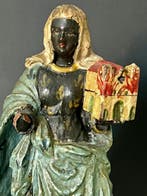 Beeldje, Sainte Barbe - 22 cm - Polychroom hout
