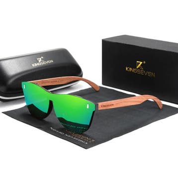 Luxe Zonnebril met Houten Montuur - UV400 en Polarisatie, Verzenden