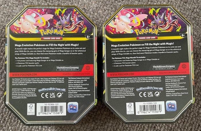 Pokémon - 2 Box - Mega Moonlit EX Tin: Gengar EX & Mega, Hobby & Loisirs créatifs, Jeux de cartes à collectionner | Pokémon