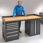 Datona Werkbank PRO eiken met 6 lades en opbergkast - 200, Ophalen of Verzenden, Nieuw
