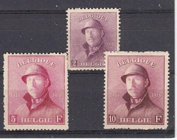 Belgique 1919 - Helm - OBP : 165/178, Postzegels en Munten, Gestempeld