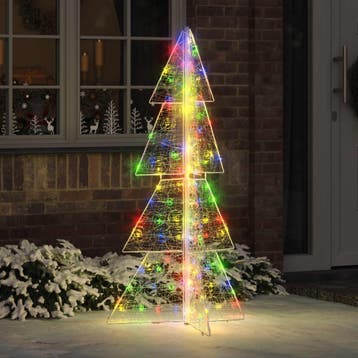 vidaXL Kerstboom 160 LEDs Multikleur 150 cm Acryl, Verzenden, Nieuw
