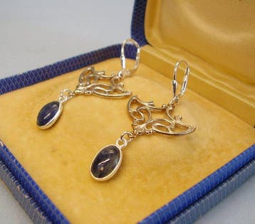 Zonder minimumprijs - Oorbellen Zilver - 4.00ct. tw. Kyaniet, Nieuw
