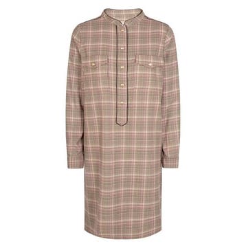 Mos Mosh • geruite Annie Fara jurk • 36, Kleding | Dames, Mos Mosh, Bruin, Verzenden, Nieuw
