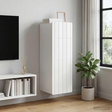 vidaXL Wandkast Hoogglans Wit 33 x 34,5 x 94 cm Bewerkt hout, Verzenden