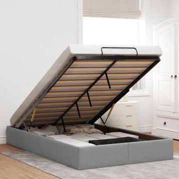 vidaXL Bedframe zonder matras 120x200 cm stof lichtgrijs, Verzenden