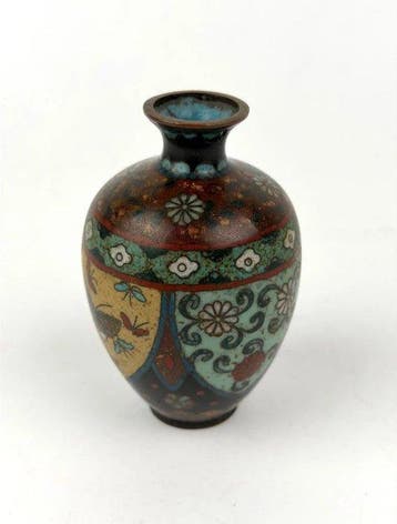 Vaas - Messing, Emaille - Japan - Meiji periode (1868-1912)
