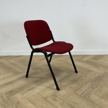 kantinestoel - stapelstoel, rood - zwart