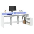 vidaXL Bureau met LED-verlichting 200x104x91 cm bewerkt hout, Huis en Inrichting, Verzenden, Nieuw