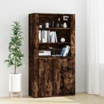 vidaXL Hoge kast bewerkt hout gerookt eikenkleurig, Verzenden, Nieuw