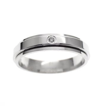 Piaget witgouden damesring met diamant; 0,02 ct., Gebruikt, 19 tot 20, Ophalen of Verzenden, Met edelsteen