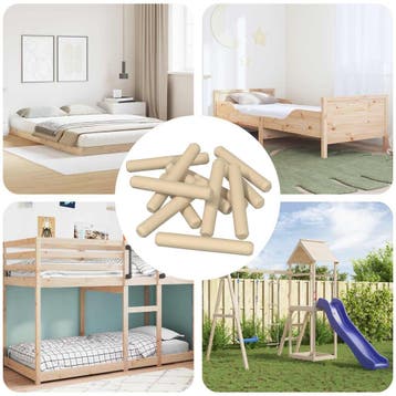 vidaXL Houten deuvels 12000 pcs Bruin Massief hout, Verzenden, Nieuw