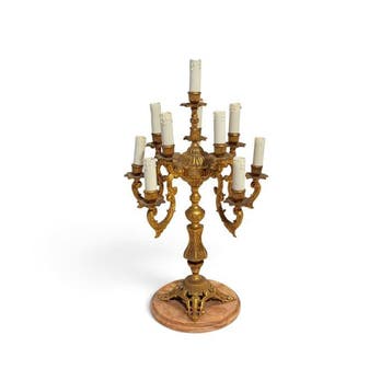 Lampe de table - Huit Bras - Bronze, Marbre - candélabre
