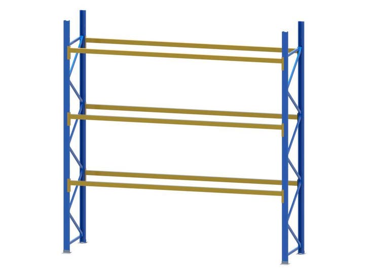 Palletstelling - 2 staanders 3850x1000mm - Tot. lengte: 3m80, Zakelijke goederen, Kantoor en Winkelinrichting | Magazijn, Stelling en Opslag
