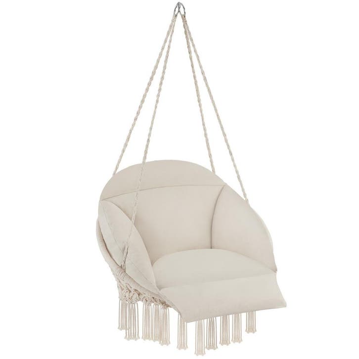 tectake Hangstoel Samira - beige, Tuin en Terras, Overige Tuin en Terras, Verzenden