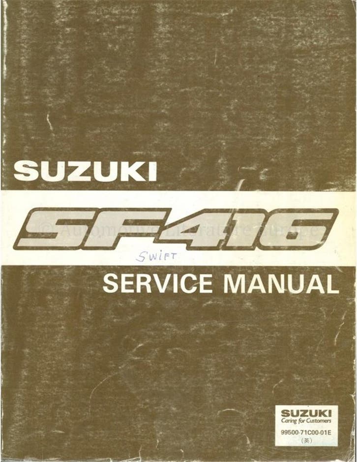 1989 SUZUKI SWIFT WERKPLAATSHANDBOEK ENGELS, Auto diversen, Handleidingen en Instructieboekjes