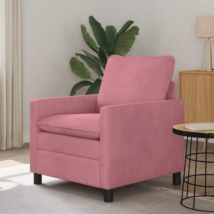 vidaXL bank / zetel Roze 76 x 81 x 87,5 cm Fluweel, Huis en Inrichting, Zetels | Zetels, Nieuw, Verzenden