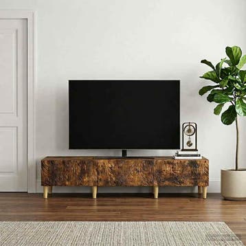 vidaXL TV Kast 147 x 34,5 x 30 cm Gerookt eiken Bewerkt hout, Huis en Inrichting, Verzenden, Nieuw