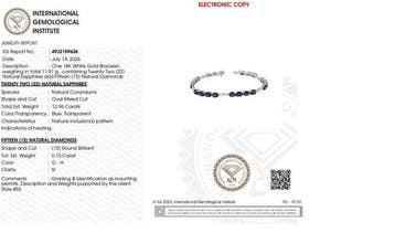 Armband - 18 karaat Witgoud - 13.11ct. tw. Saffier - Diamant, Nieuw