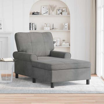 vidaXL Chaise Lounge met kussen Donkergrijs 91 x 157 x 91 cm, Maison & Meubles, Verzenden