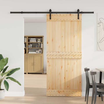 vidaXL Schuifdeur NARVIK Naturel en Zwart 90 x 210 cm (213,5, Verzenden, Nieuw