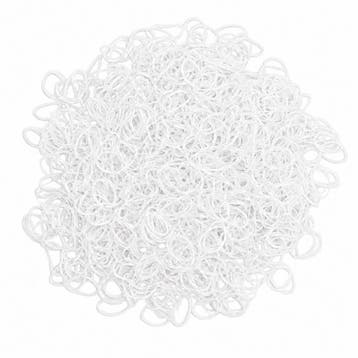 Fako Fashion - 1000x Transparante Mini Elastiekjes Wit -, Verzenden
