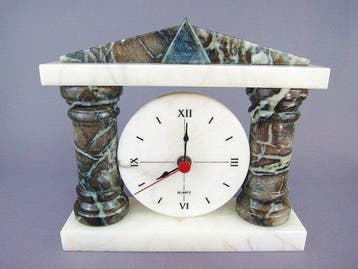 Horloge - Scholer Germany - Albâtre, marbre et labradorite -, Verzamelen, Militaria | Algemeen