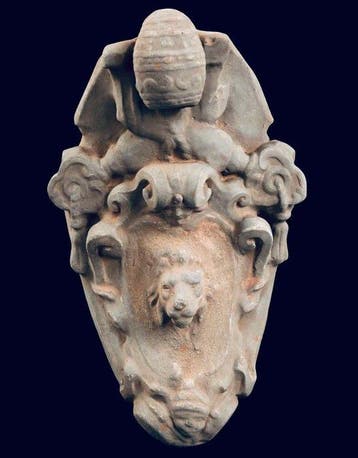 sculptuur, Fregio araldico cascate antiche - 41 cm -
