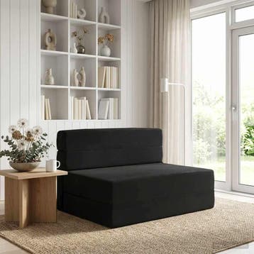 vidaXL Vouwbare Sofa Bed Zwart 70 x 72 x 60 cm Stof, Verzenden
