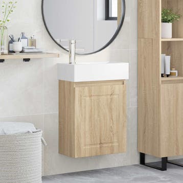 vidaXL Badkamermeubel met kraan Sonoma Eiken 45,5 x 22,5 x, Verzenden, Nieuw
