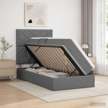 vidaXL Opslag bed met matras met opslag Donkergrijs 100 x, Huis en Inrichting, Verzenden, Nieuw