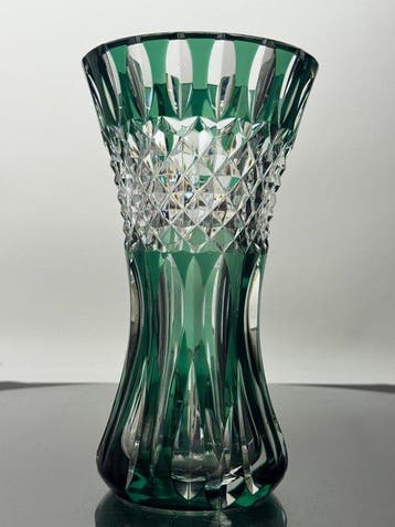 Val Saint Lambert - Vase - Teniers - Cristal - Vase émeraude