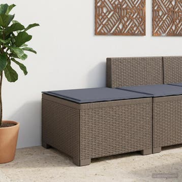 vidaXL Eén-zits Tuin Sofa met Kussen Rieten Look PP, Verzenden
