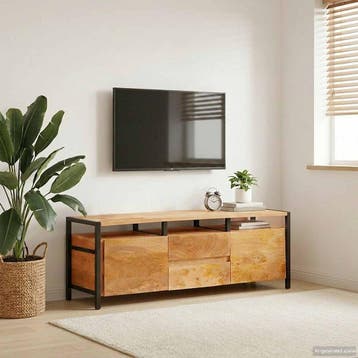 vidaXL Opbergkasten met lade Bruin 110 x 30 x 40 cm Massief, Verzenden, Nieuw