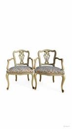 Fauteuil (2) - Verguld hout, Antiek en Kunst