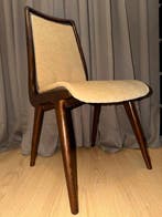 AWA - Goede Constructie - Chaise - Teck, Velours - Bon, Antiek en Kunst