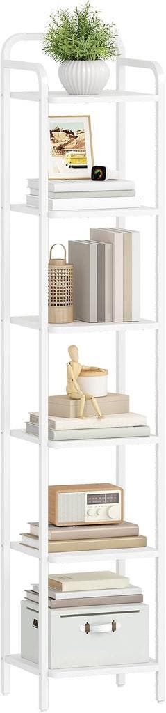 Boekenkast - Boekenrek - Wandkast - 30x33x166 cm - Wit - Hzu, Verzenden, Nieuw