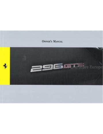 2022 FERRARI 296 GTS INSTRUCTIEBOEKJE ENGELS