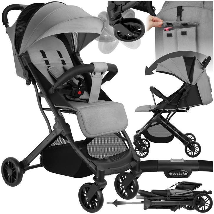 Buggy-kinderwagen Finn, opvouwbaar, 5-puntsgordel - grijs, Kinderen en Baby's, Kinderwagens en Combinaties, Verzenden