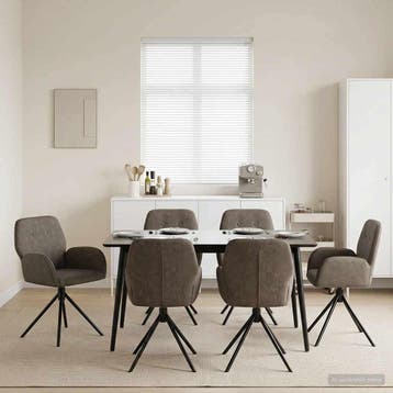 vidaXL Draaikrukken 6 pcs Kunst Suède Leer Donkergrijs 54 x, Verzenden, Nieuw