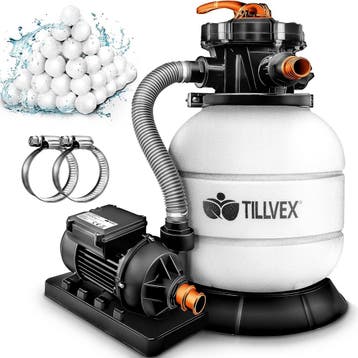 Tillvex® Zandfilter - Zandfilterpomp - 7900L/u - Wit, Tuin en Terras, Zwembad-toebehoren, Verzenden, Nieuw