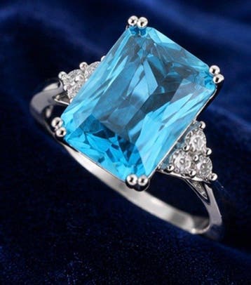 Regency 925 sterling zilver aquamarijn kristalring - Ring