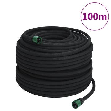 vidaXL Druppelslang 0,6 100 m rubber zwart, Verzenden, Nieuw