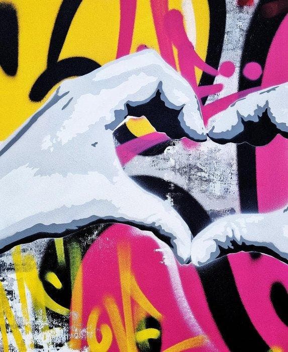 Asko - Love The Street Art, Antiquités & Art, Art | Peinture | Moderne