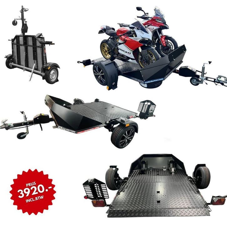 Motor Aanhangwagen 750 kg Verlaagbaar Motortrailer, Auto diversen, Aanhangers en Bagagewagens, Nieuw, Ophalen
