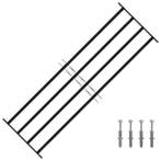 vidaXL Raam Rooster 175 x 60 cm Gepoedercoat staal Zwart, Verzenden, Nieuw