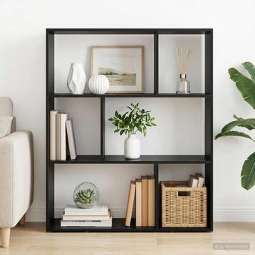 vidaXL Boekenkast 102 x 29 x 103,5 cm Bewerkt hout Zwart, Huis en Inrichting, Verzenden, Nieuw