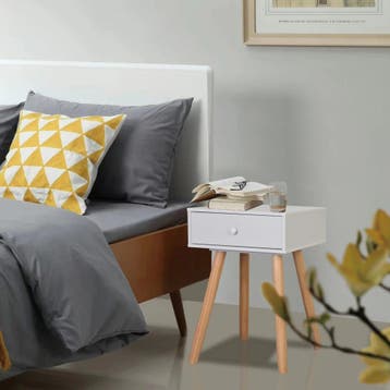 vidaXL Nachtkastjes 2 st 40x30x61 cm massief grenenhout wit, Huis en Inrichting, Verzenden, Nieuw