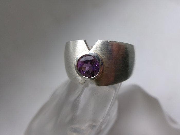 Argent, Améthyste - Bague - Style Art déco, Antiquités & Art, Art | Objets design