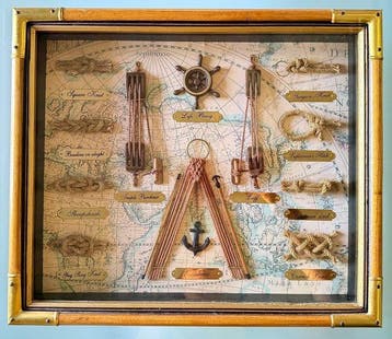 Wanddecoratie - Nautische knoopplaat